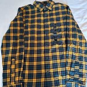 Men's Plaid Banana Republic Flannel in Yellow and Black